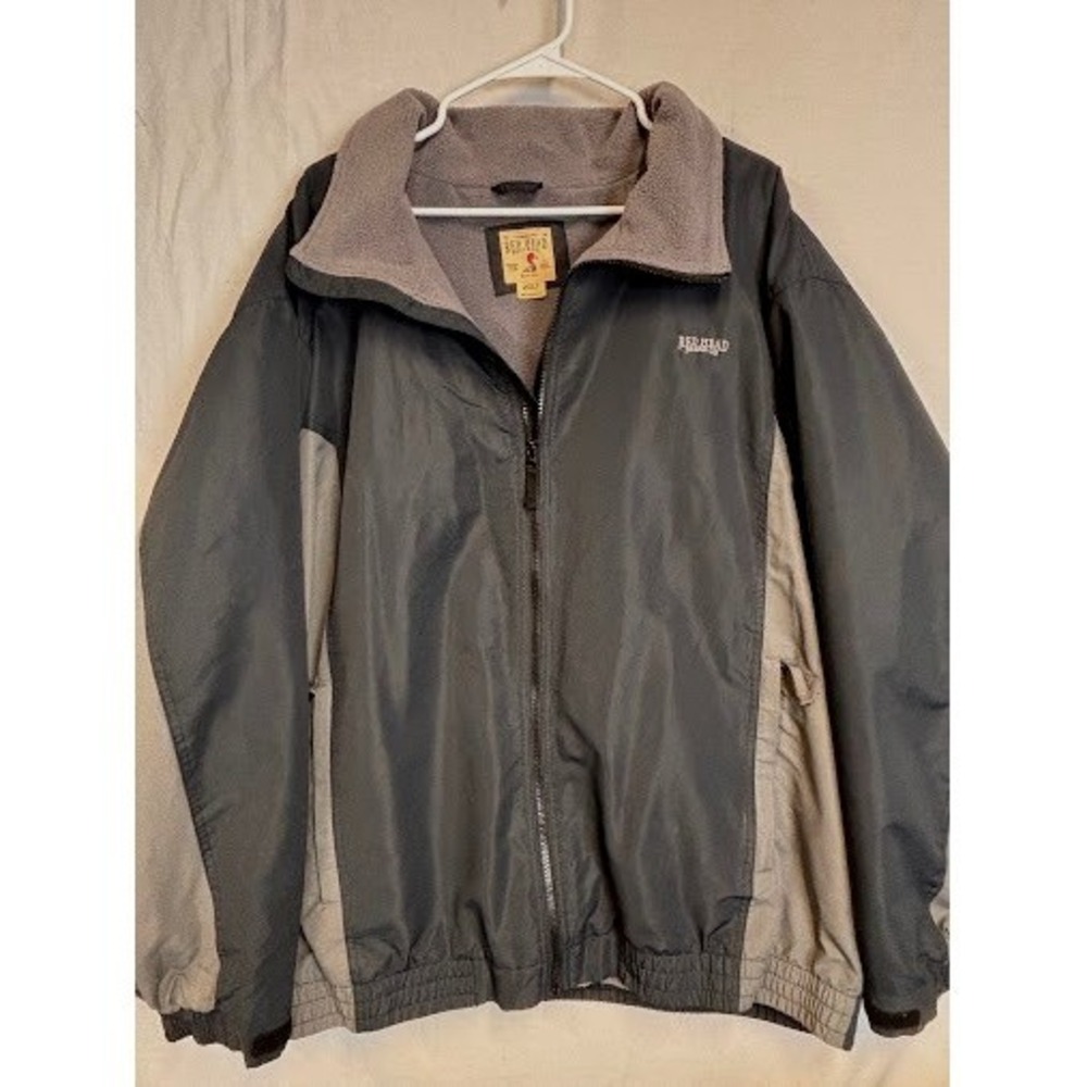 RedHead Brand Co Mens 2XLT Gray Full Zip Fleece Lined Jacket Colorblock